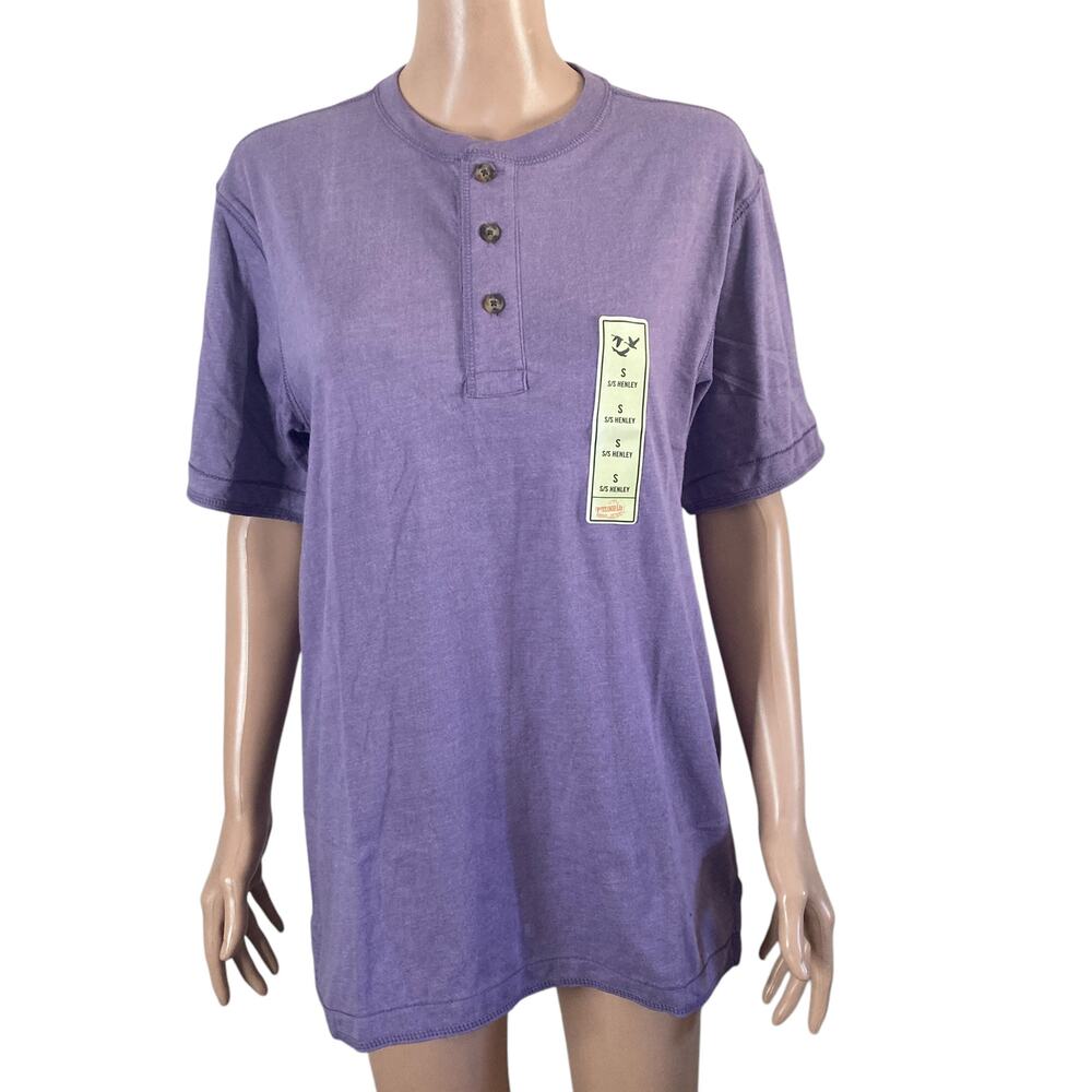Outdoor Life Henley Shirt Mens Small Purple Pullover New Stretch